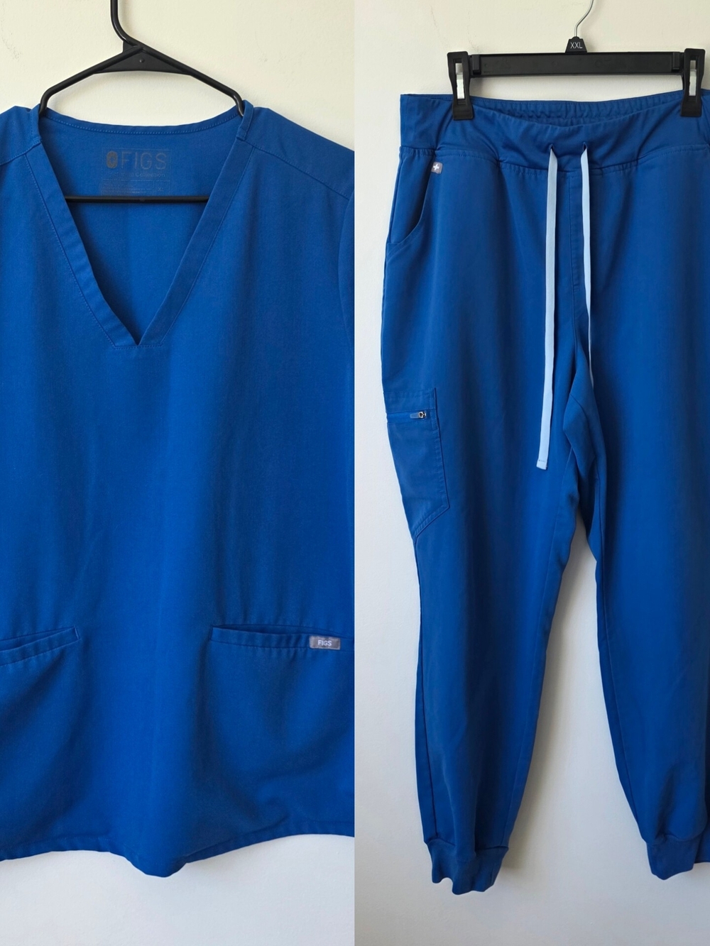 FIGS Scrub Set Zamora Jogger Pants Casma Top Royal Blue XL Technical Collection